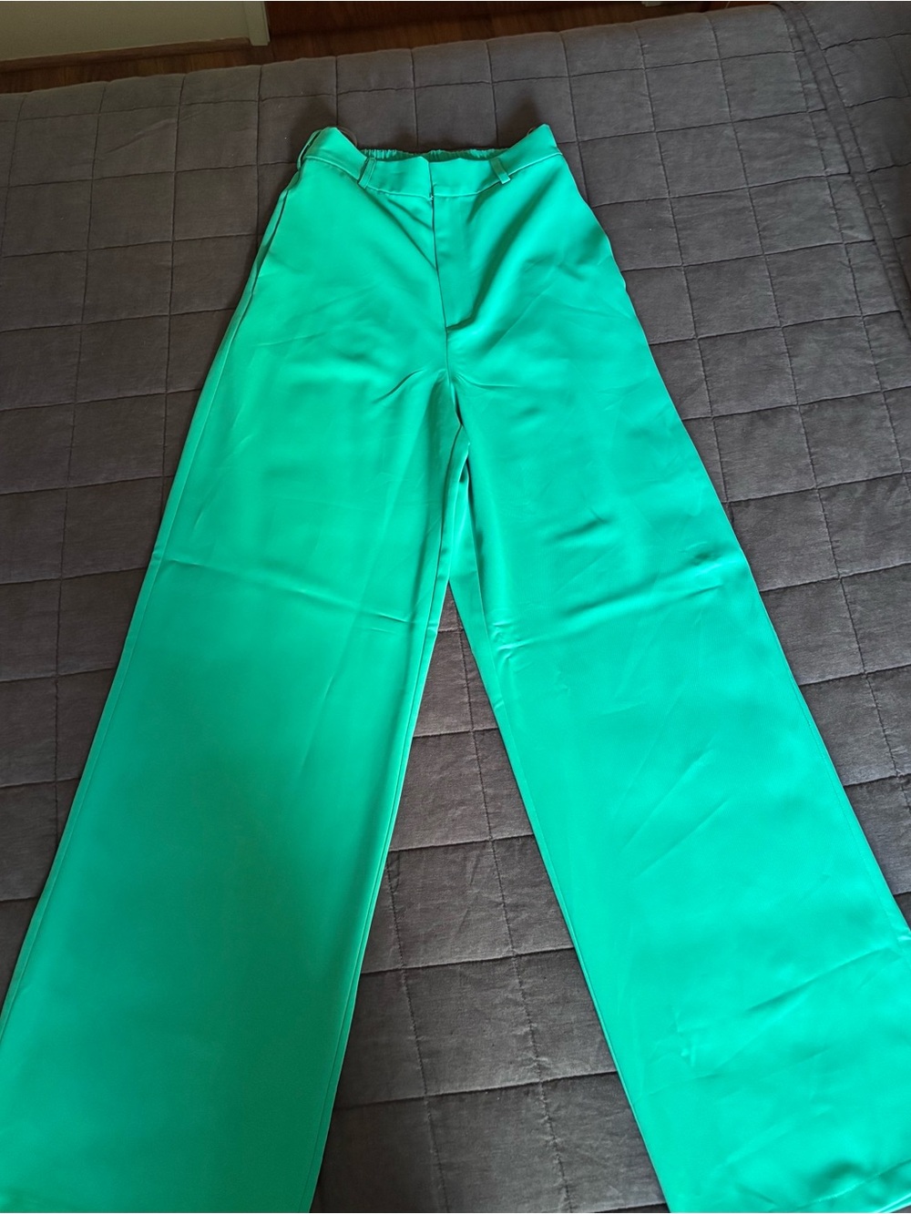 entro Bright Teal Wide-Leg High-Waist Pants